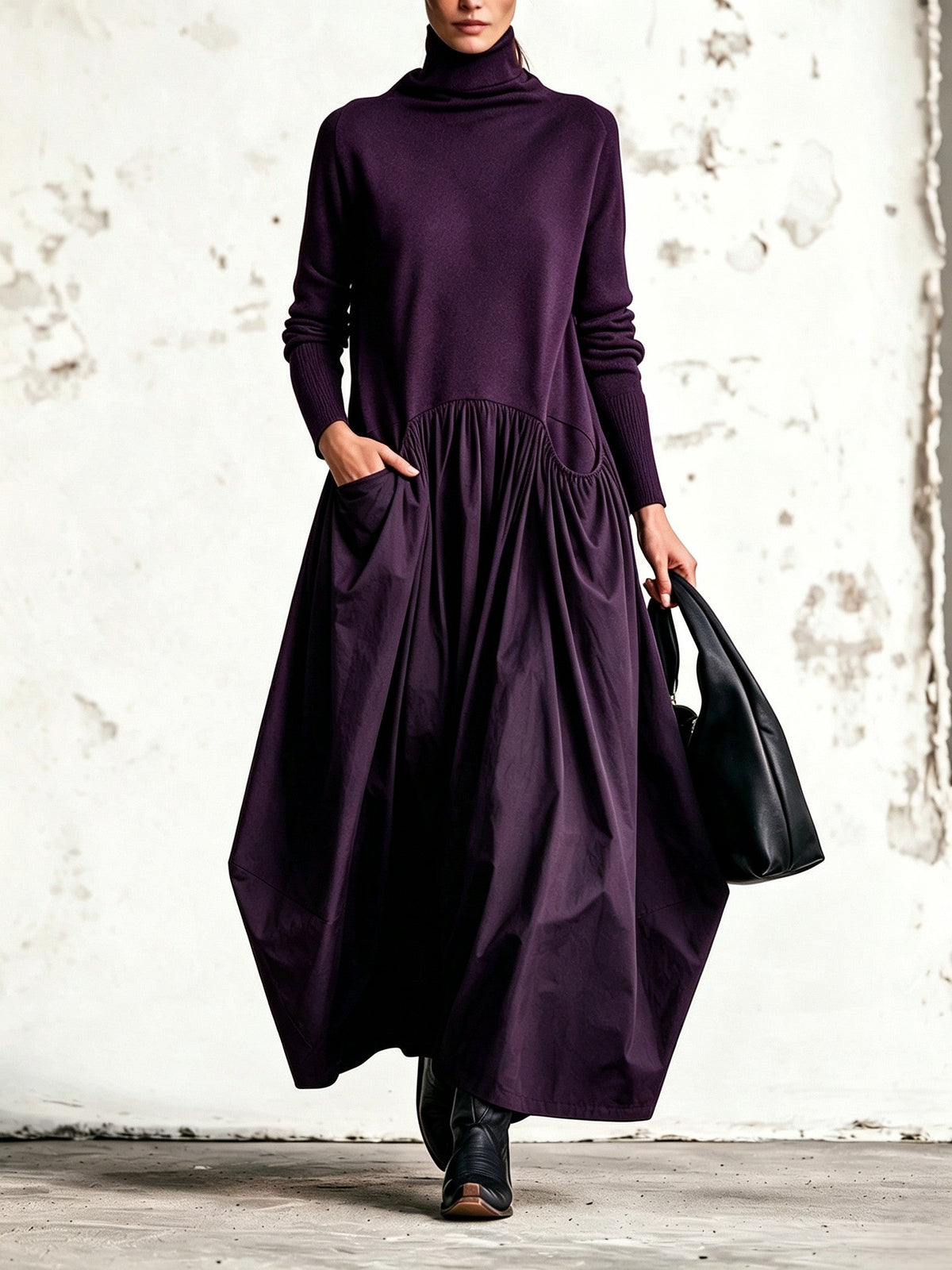 High Neck Pocket Maxi