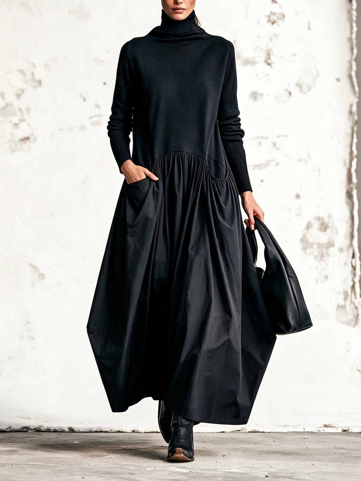 High Neck Pocket Maxi