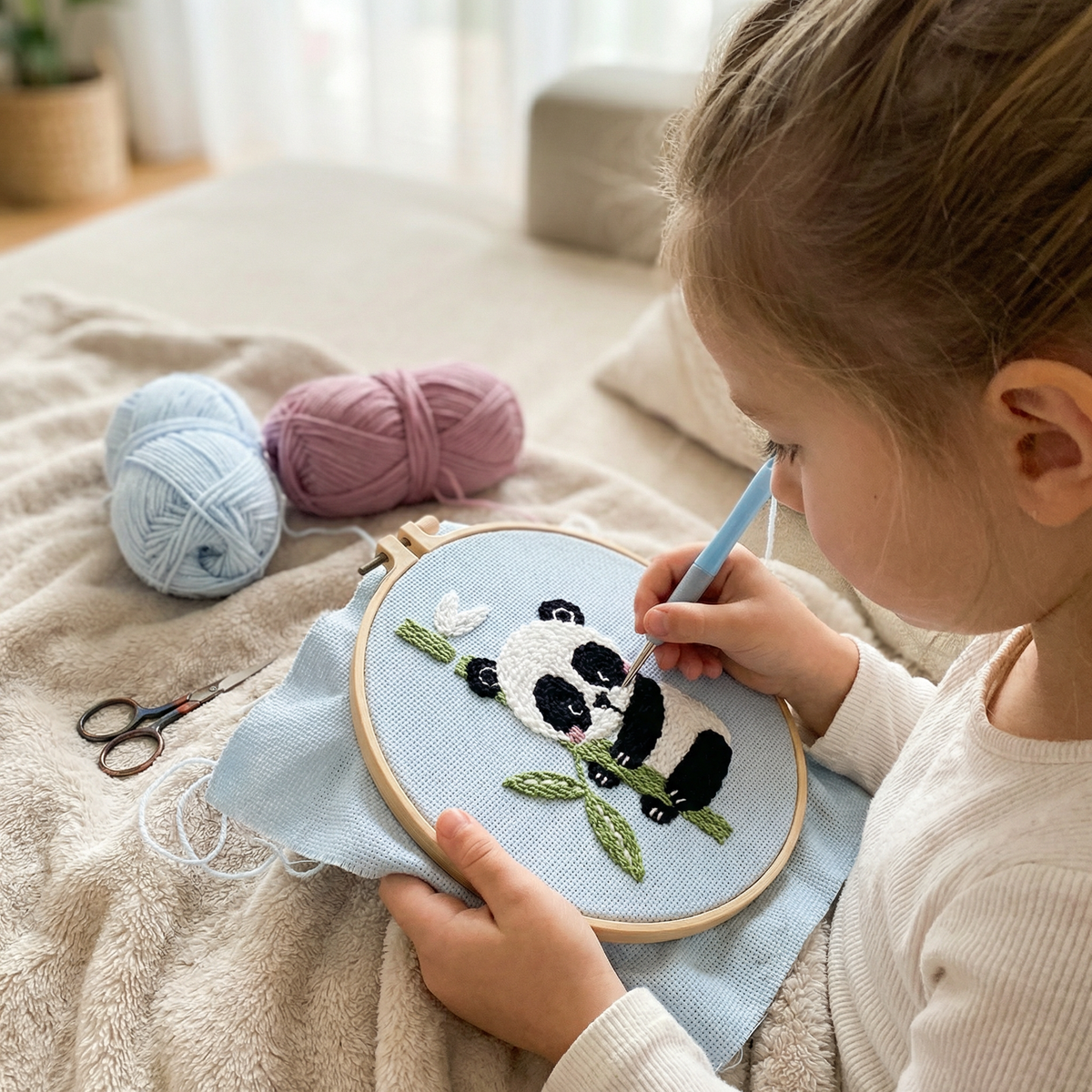 DIY Punch Needle Embroidery Set – Beginner Set with Beautiful Motifs