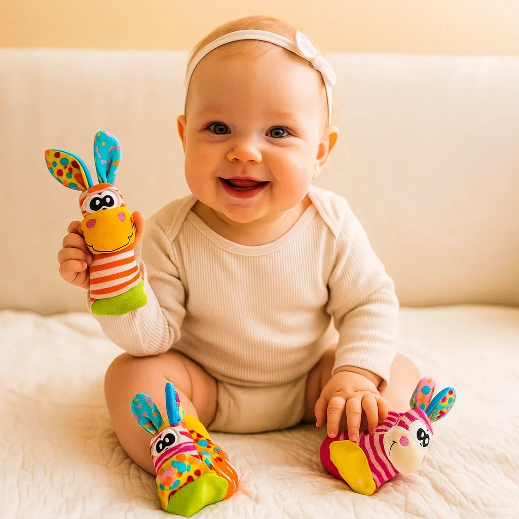 Baby Rattle and Sock Set | Colorful Sensory Toys for Early Learning and Motor Skill Development
