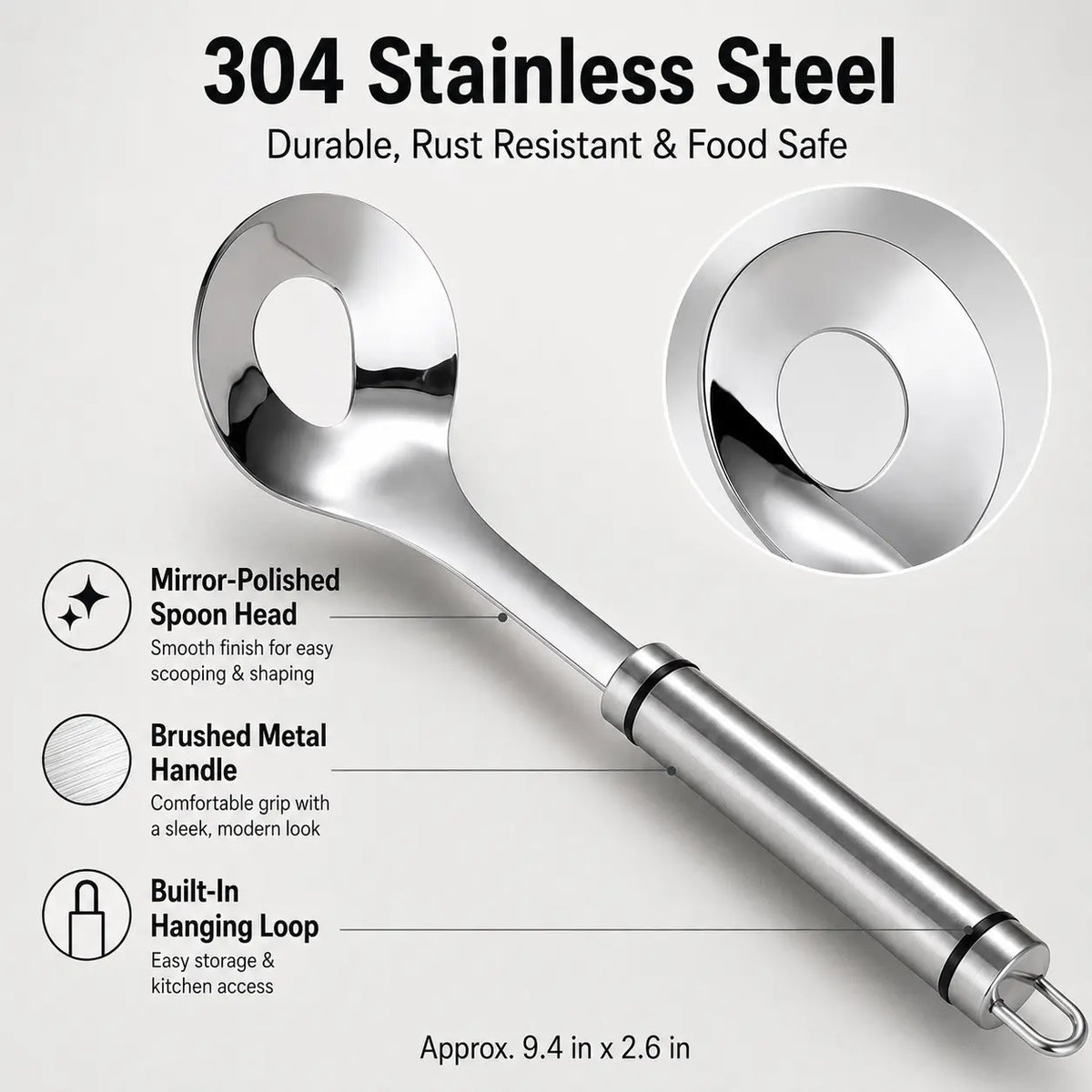 Stainless Steel Meatball Maker Spoon, Non-Stick Meat Ball Extrusion Scoop