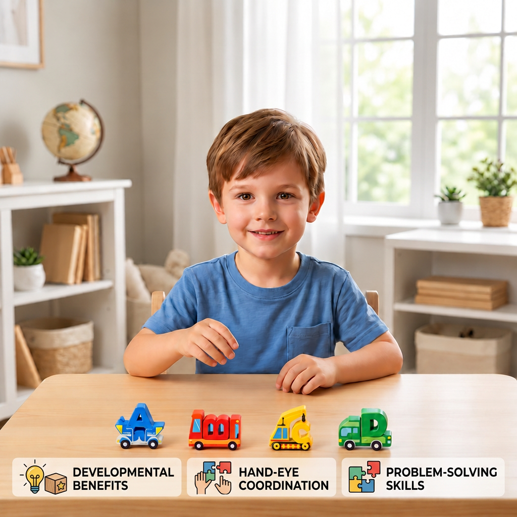 52-Piece Montessori-Style 3D Alphabet Building Blocks Set
