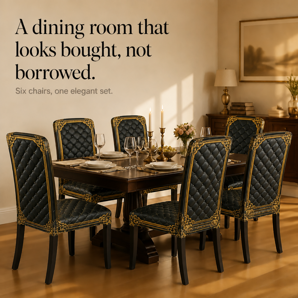 Baroque Print Stretch Dining Chair Cover (6-pack)