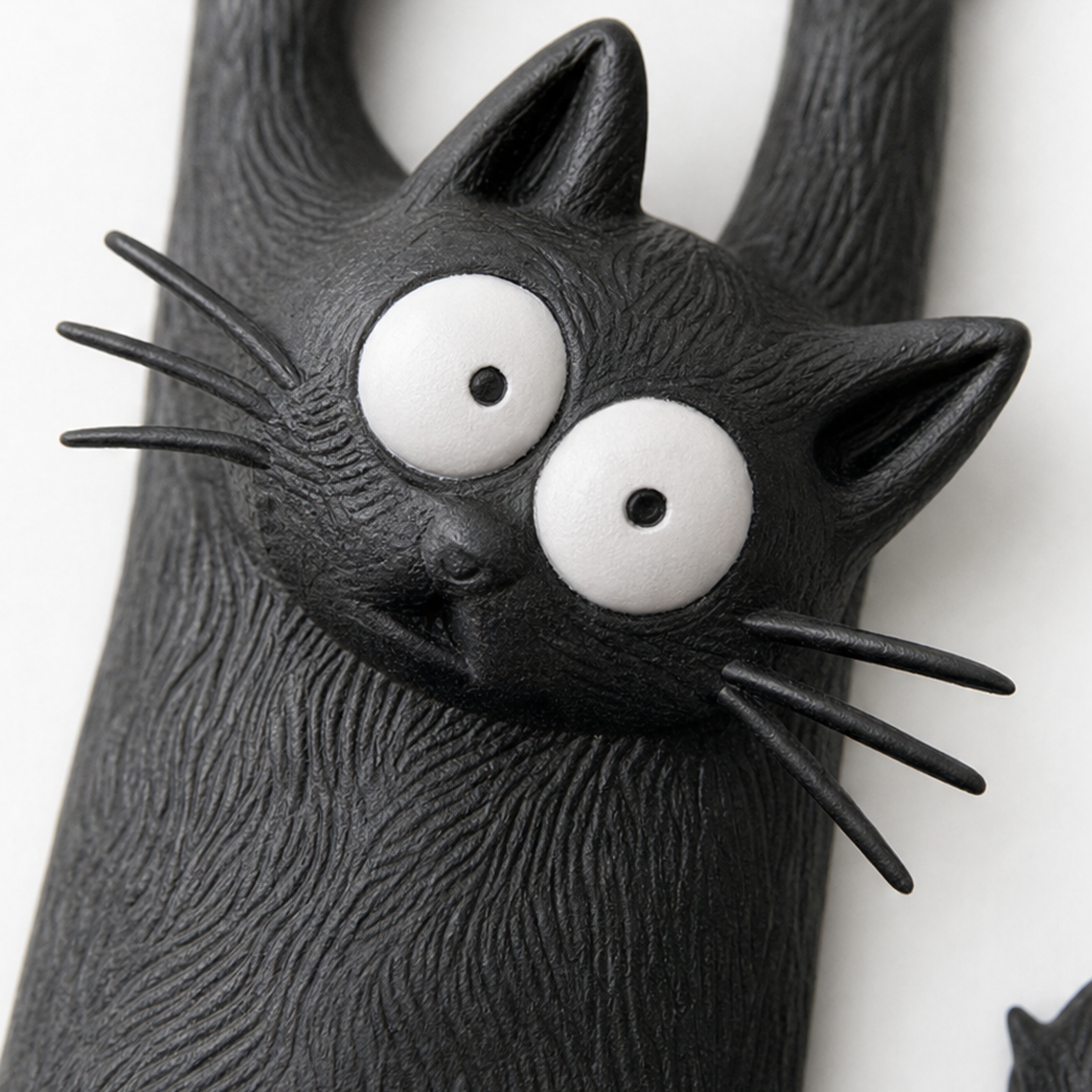Hanging Black Cat Refrigerator Magnet