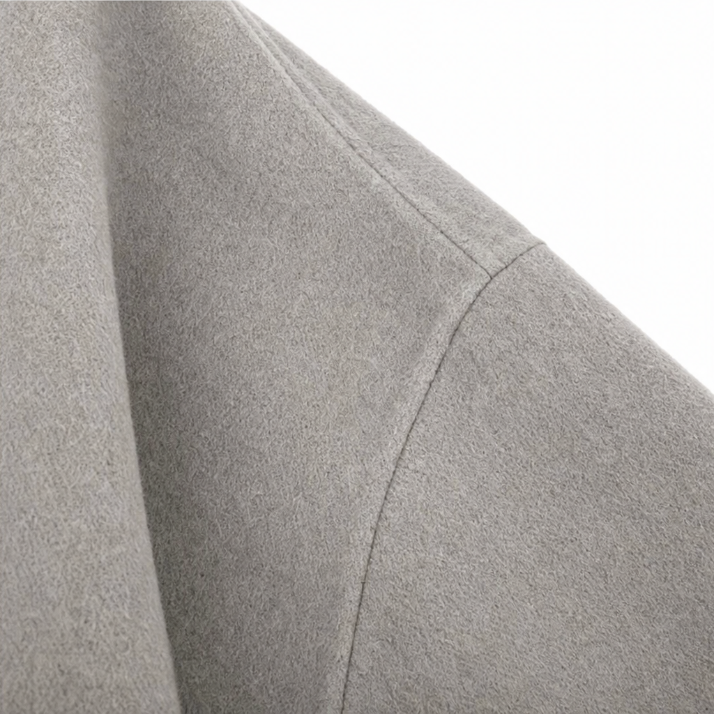 Asymmetric Button Wrap Cape Jacket