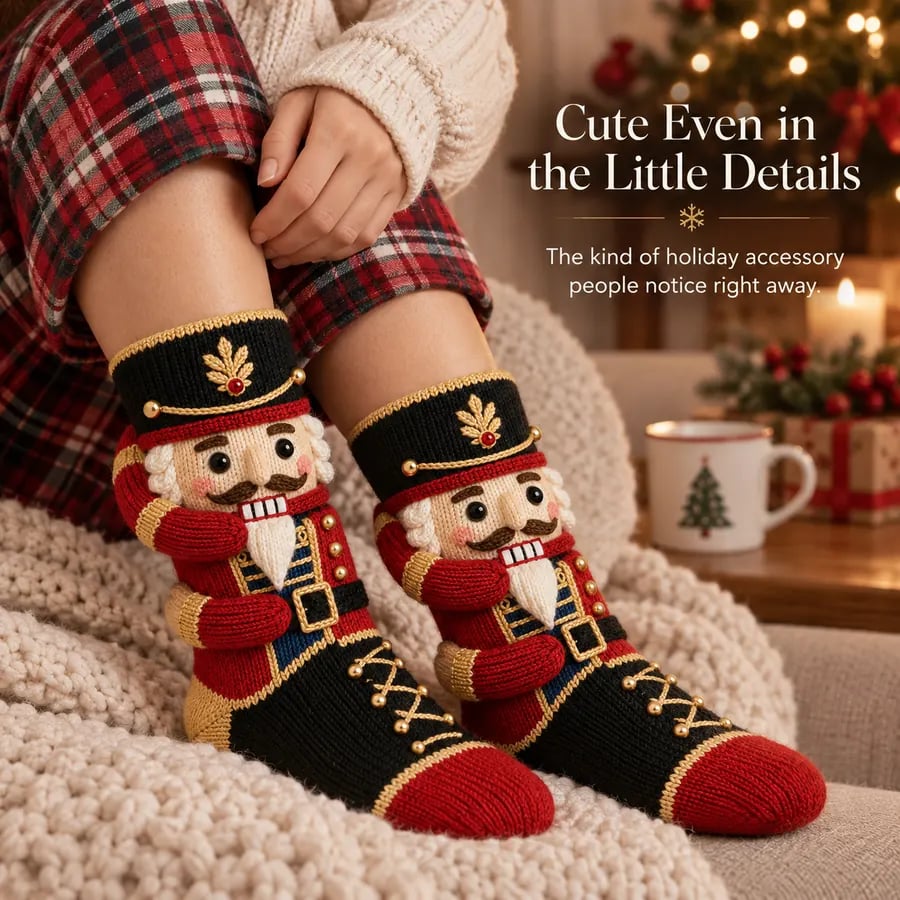 3D Hugging Christmas Cute Knit Holiday Socks