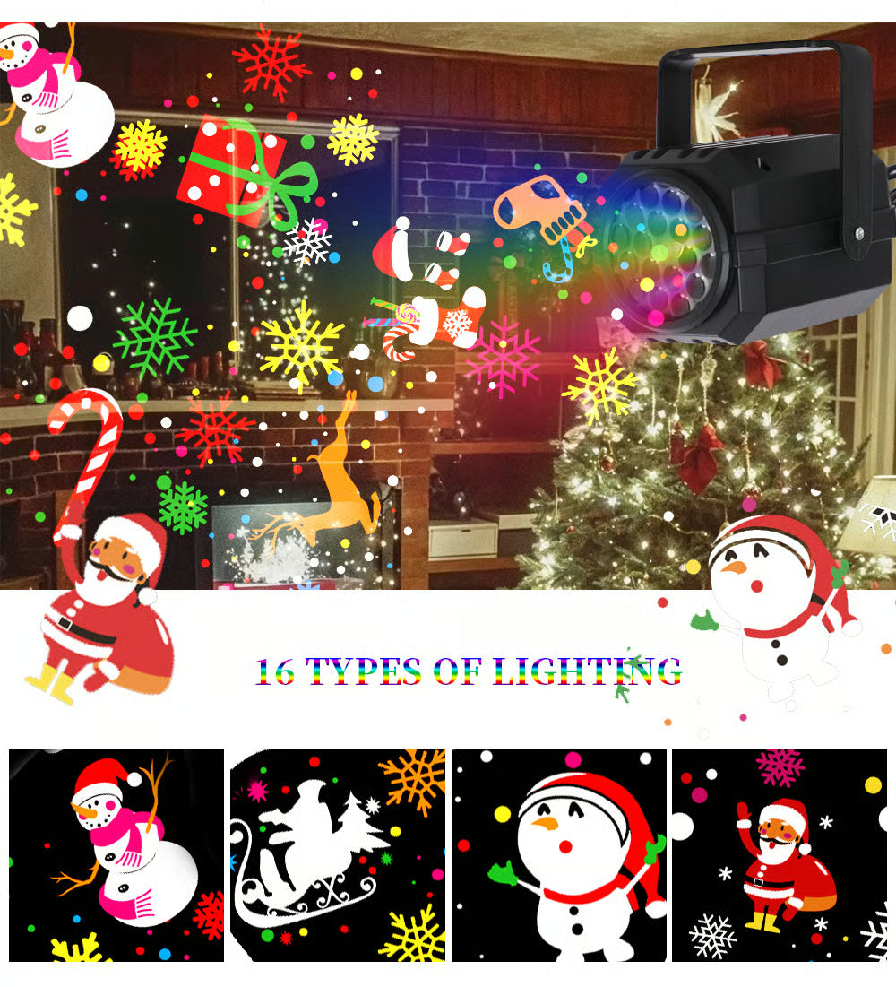 LED Christmas Projection Lamp – 16 Patterns