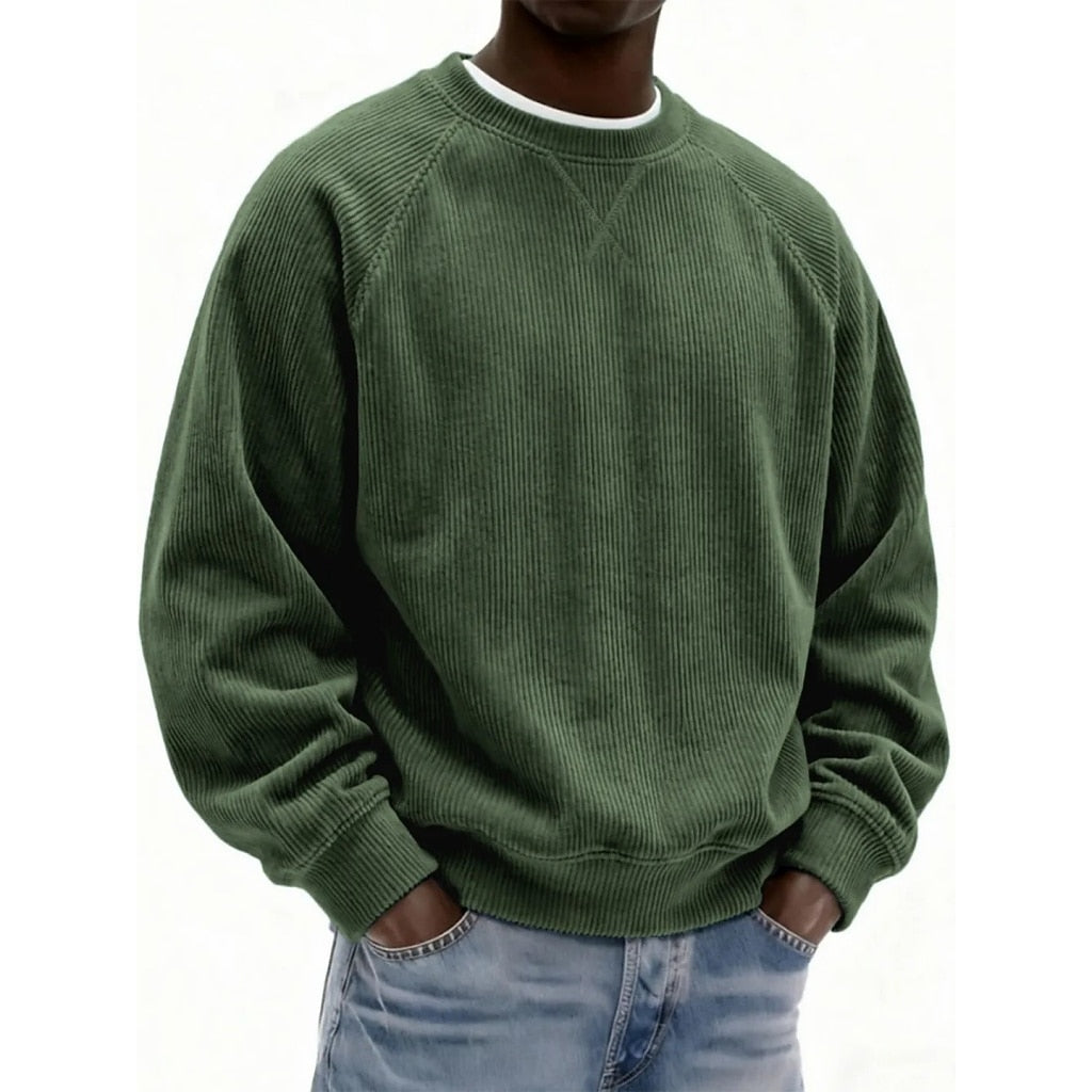 Textured Corduroy Crewneck Sweatshirt