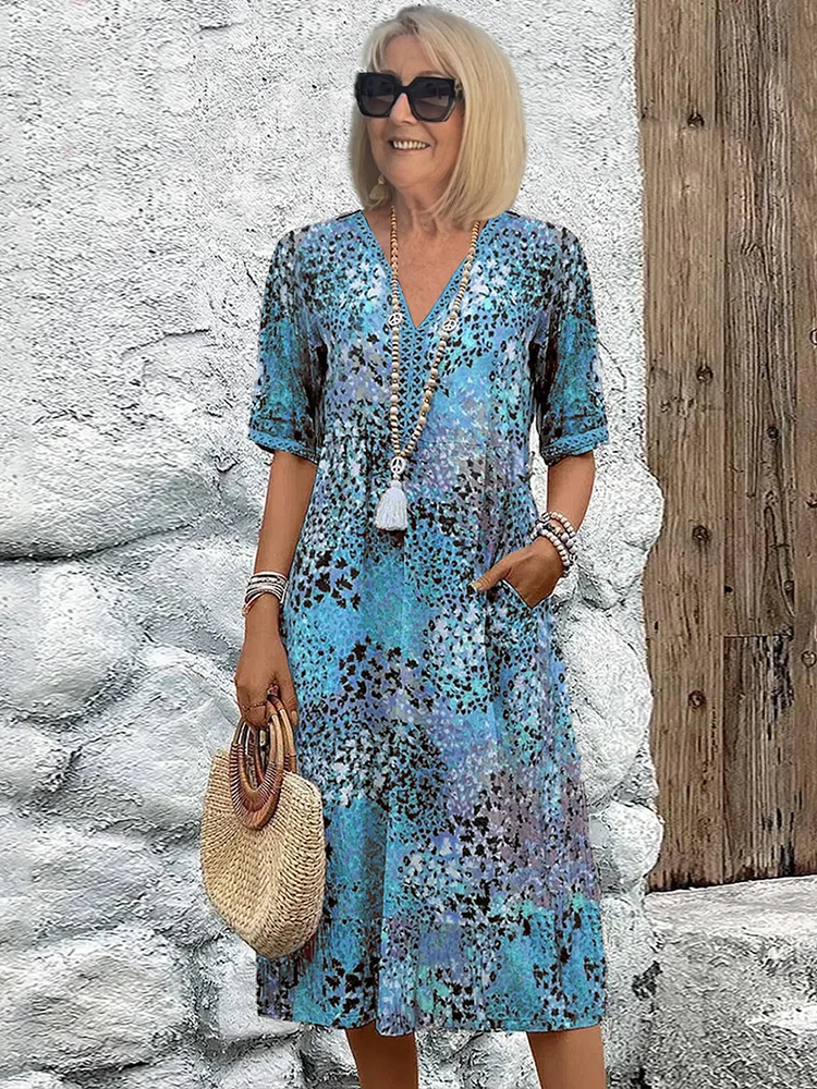 Chic Midi Dress with Flattering Tummy Coverage