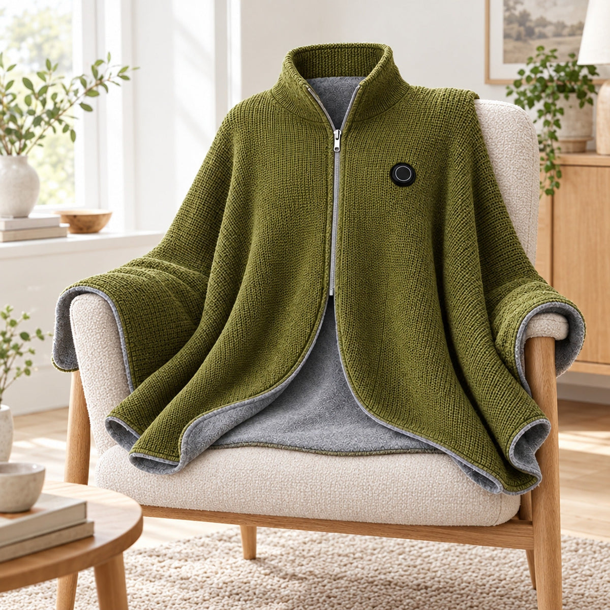 Electric heated shawl with USB power and 3 heat settings