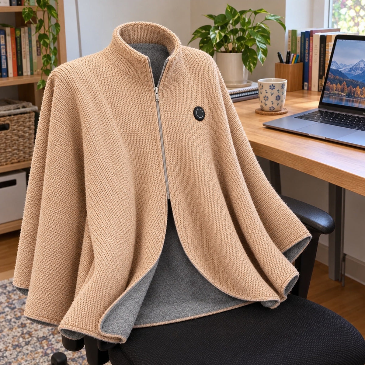 Electric heated shawl with USB power and 3 heat settings