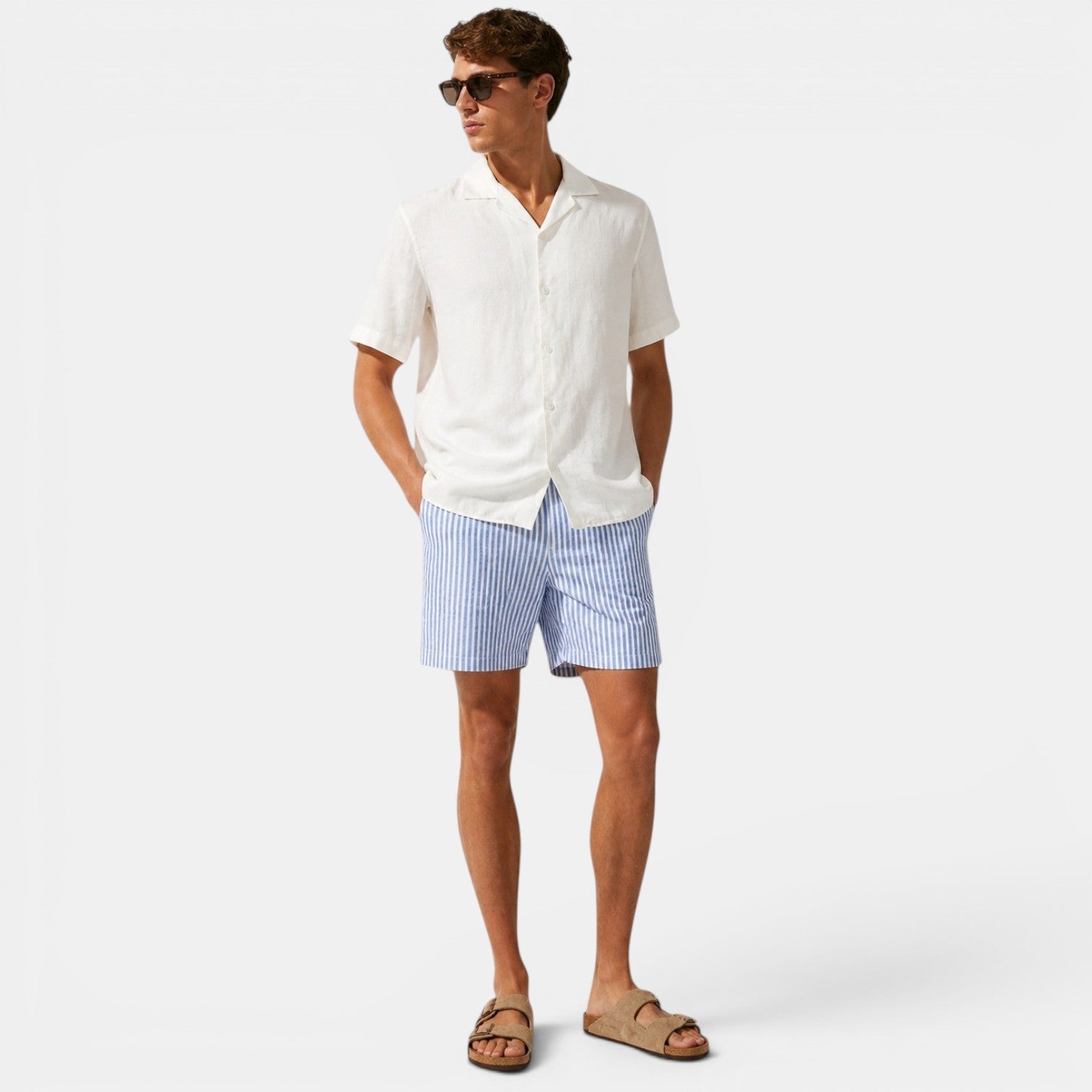 Celrien | Men's Casual Striped Beach Shorts