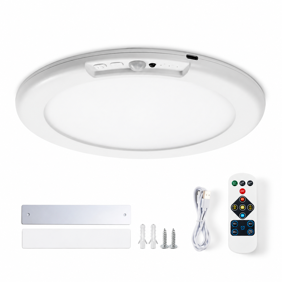 Wireless Rechargeable LED Ceiling Light with Motion Detector