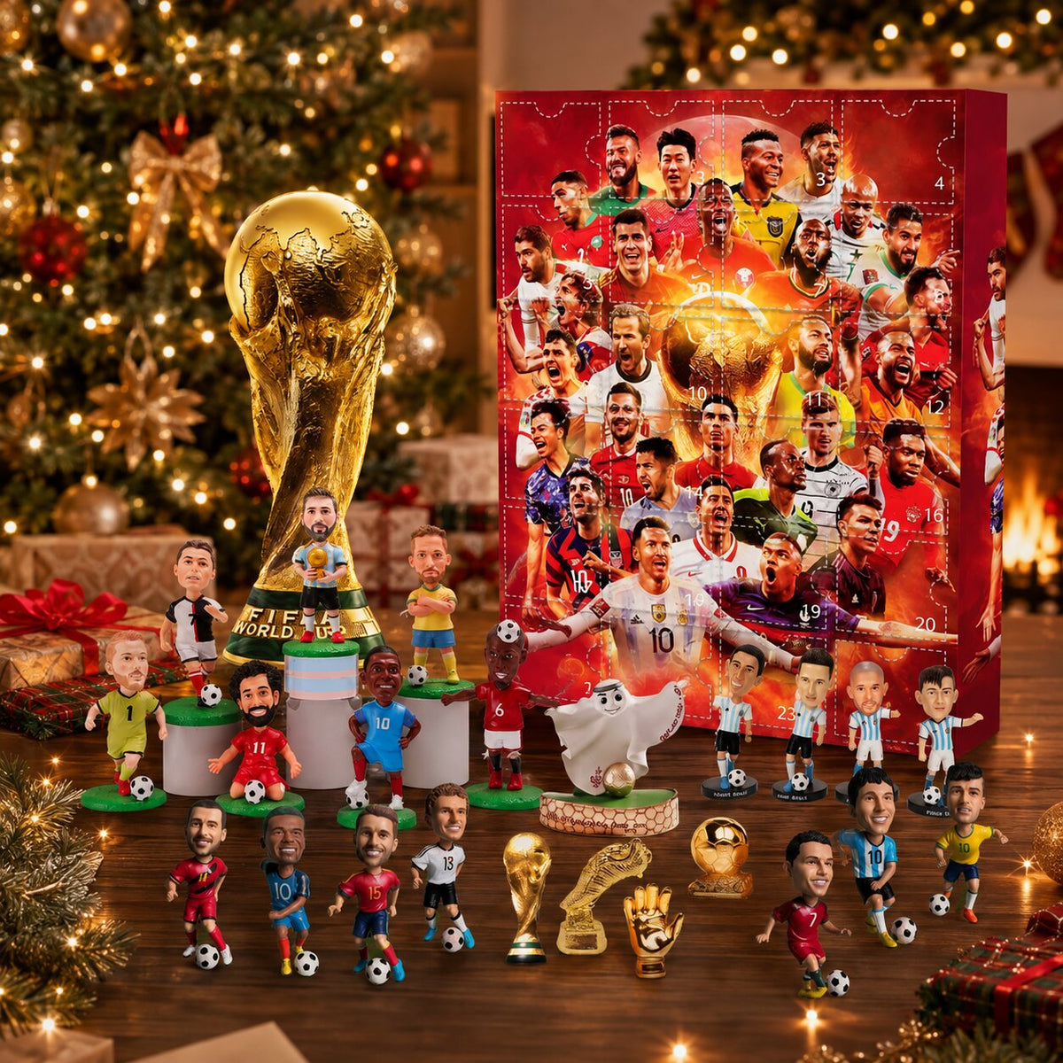 Soccer Advent Calendar 2026 with 3D ornaments and soccer designs