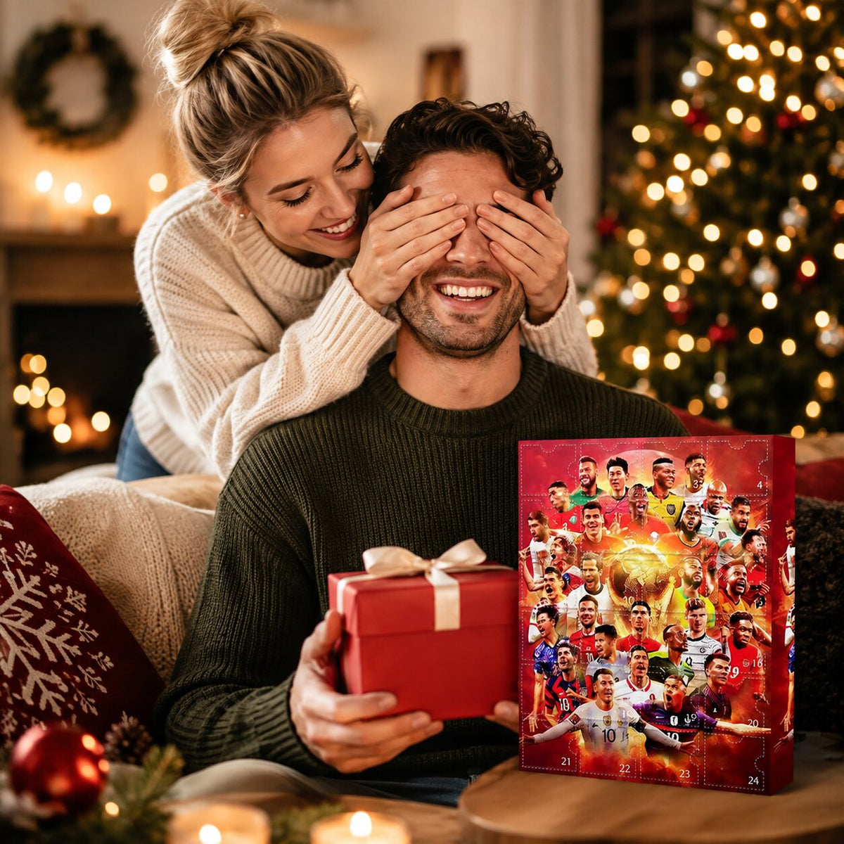 Soccer Advent Calendar 2026 with 3D ornaments and soccer designs