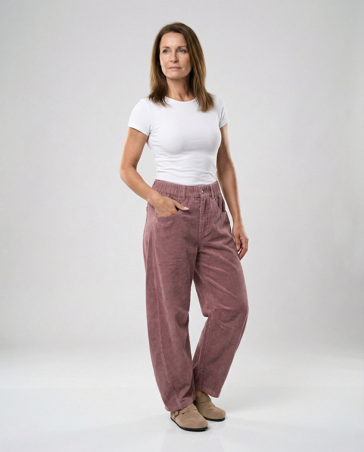 Women's Wide Corduroy Trousers High Waist