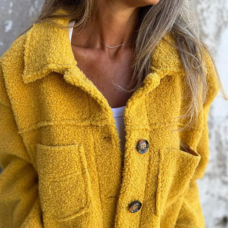 Soft Faux Fur Button-Up Jacket
