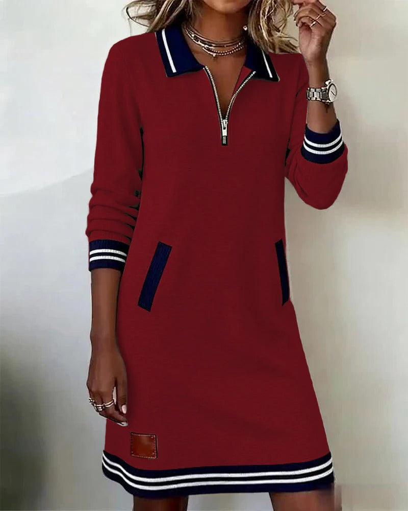 Harper Zip Collar Dress