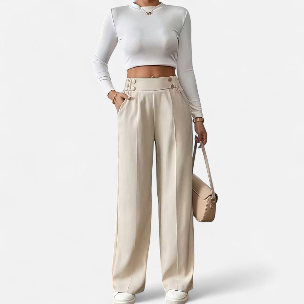 Celrien | Women’s High-Waist Straight Leg Trousers