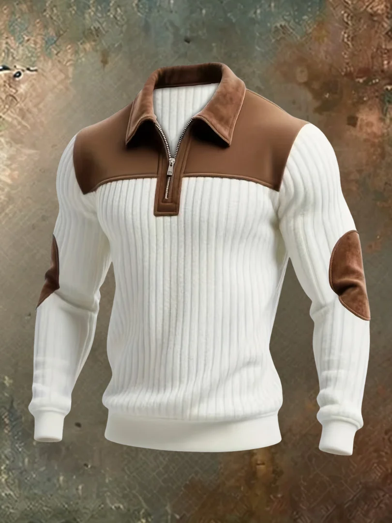 Premium Men's Ribbed Knit Pullover