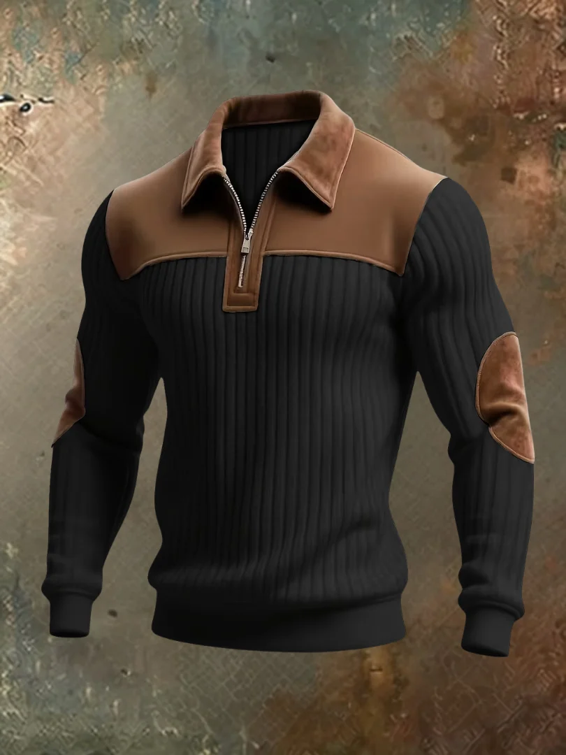 Premium Men's Ribbed Knit Pullover