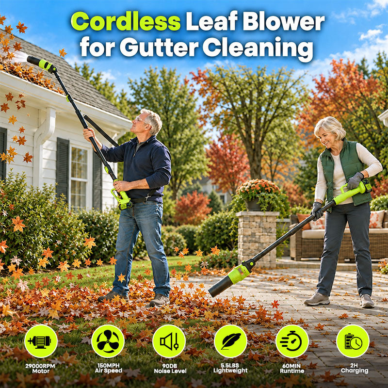 7.8 FT Cordless Leaf Blower for Gutter Cleaning from the Ground