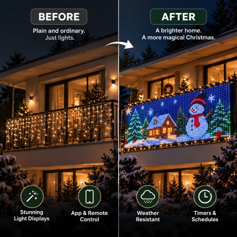 Smart RGBIC Outdoor LED Net Lights