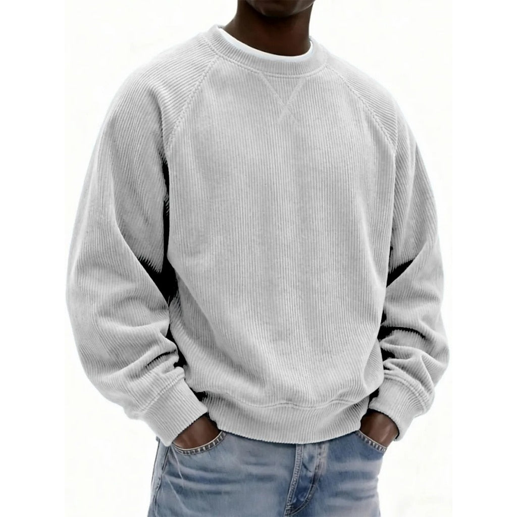 Textured Corduroy Crewneck Sweatshirt