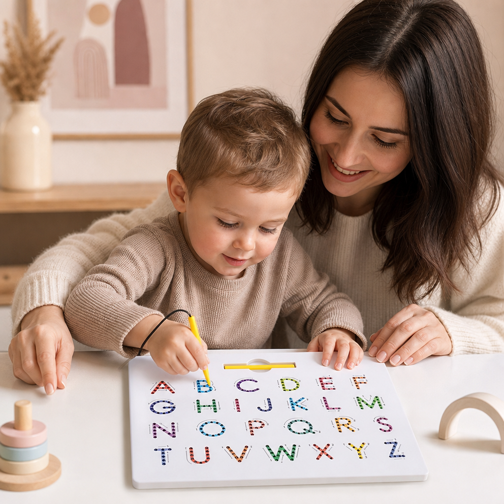 2-in-1 Magnetic Board for Learning to Write Uppercase and Lowercase Letters