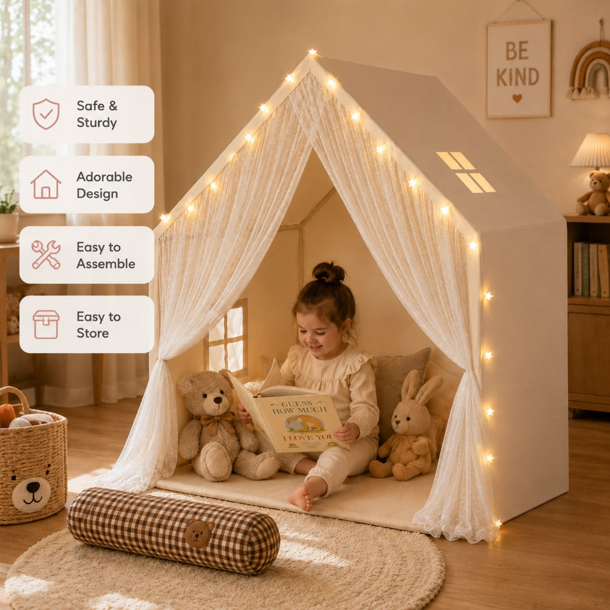 Lace Kids Play Tent with Lights