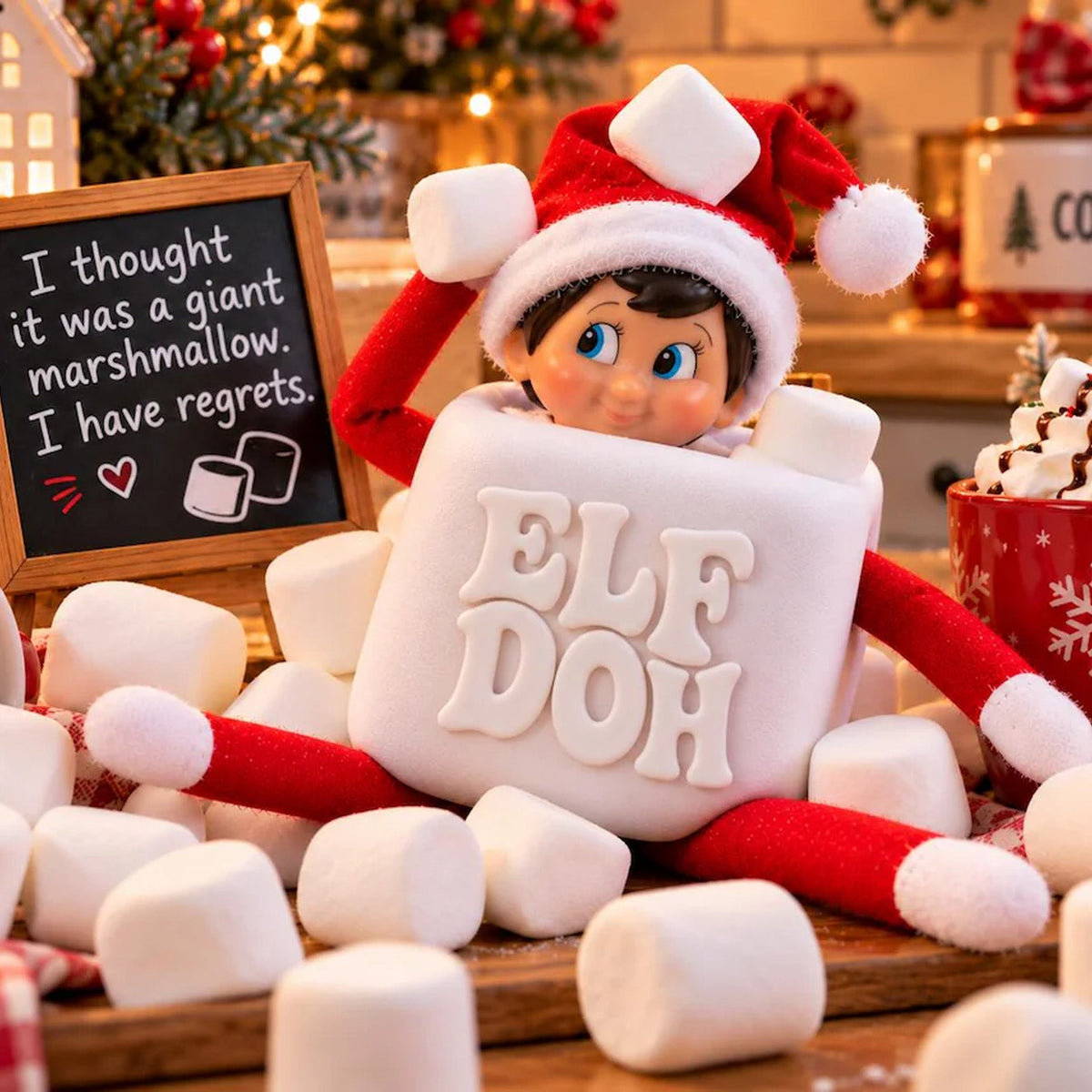 Squishy Elf Costume, 3D Printed Christmas Elf Outfit, Funny Squishy Inspired Elf Accessory