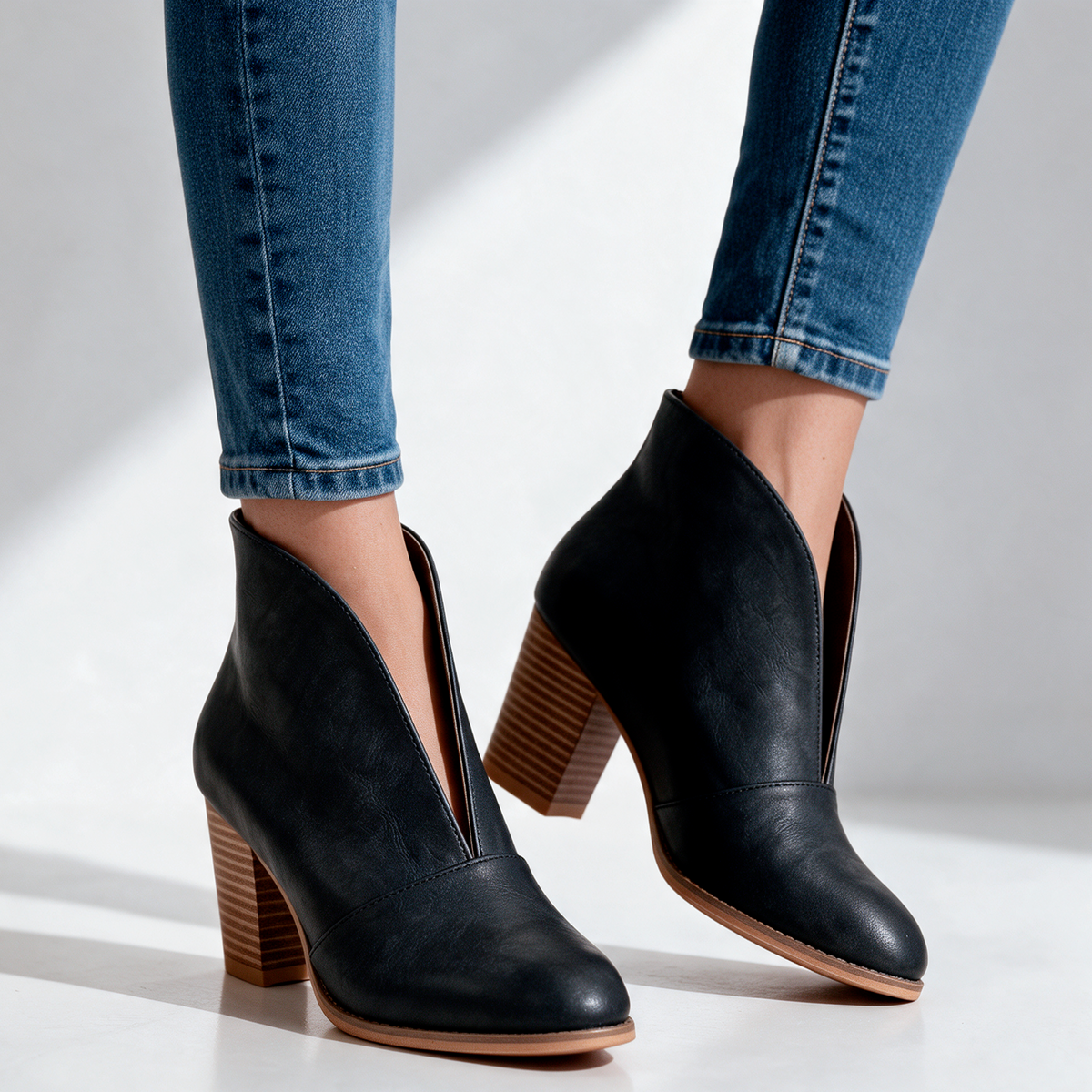 Carina V-Cut Ankle Boots