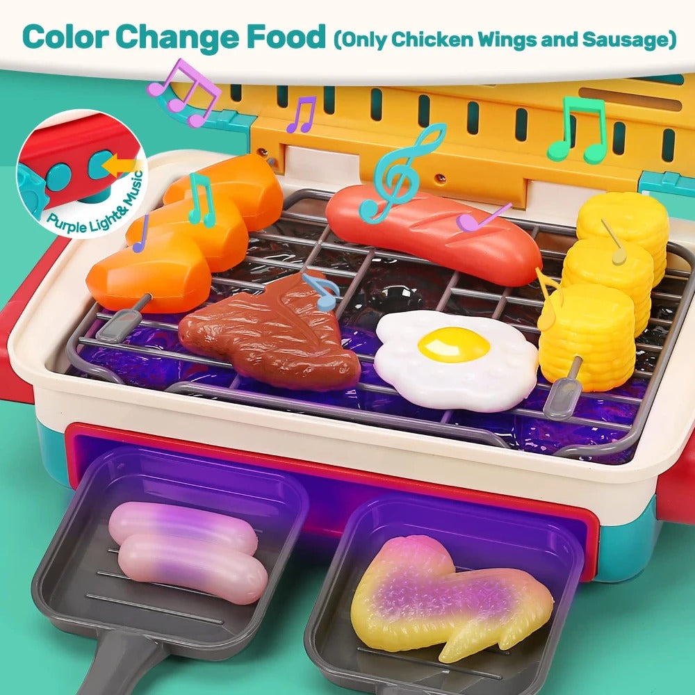 My First BBQ Grill – Children's Kitchen with Smoke Effect and Colour-Changing Food
