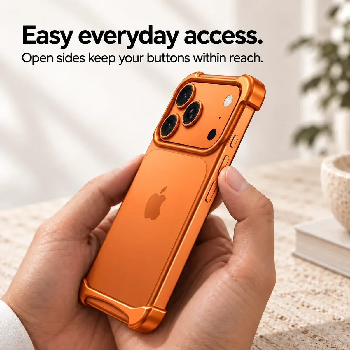 Slim aluminum iPhone bumper case with shockproof edge protection