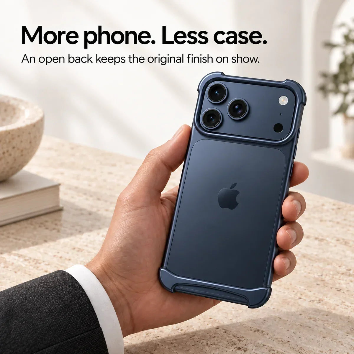 Slim aluminum iPhone bumper case with shockproof edge protection