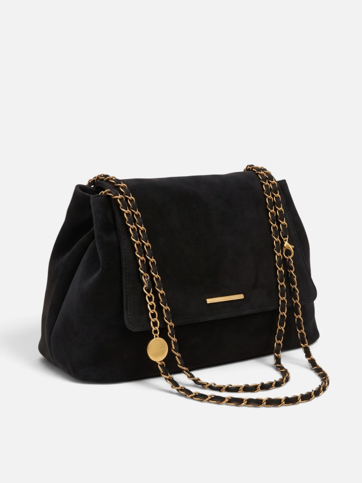 Women's Suede Shoulder Bag with Chain