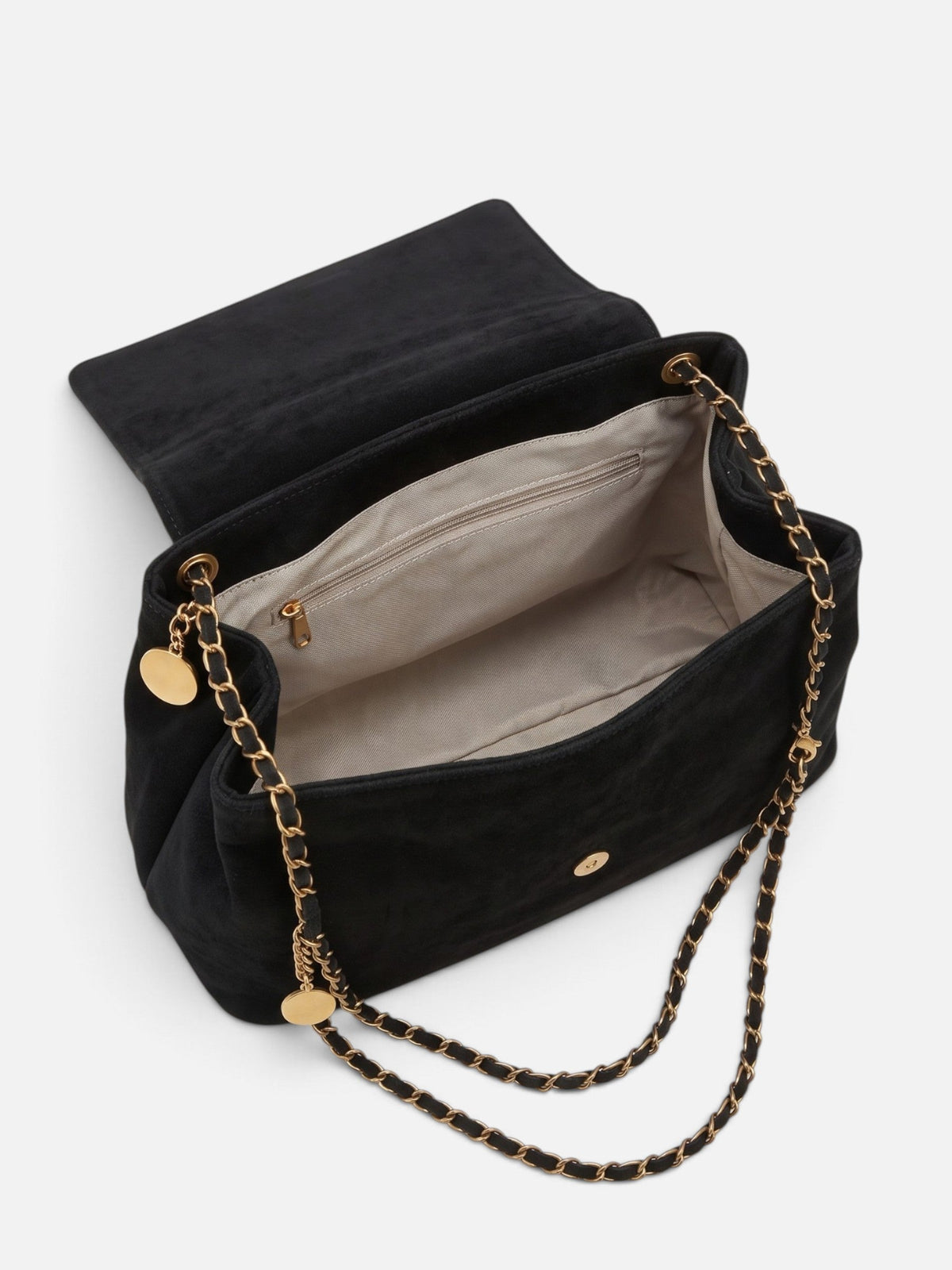 Women's Suede Shoulder Bag with Chain