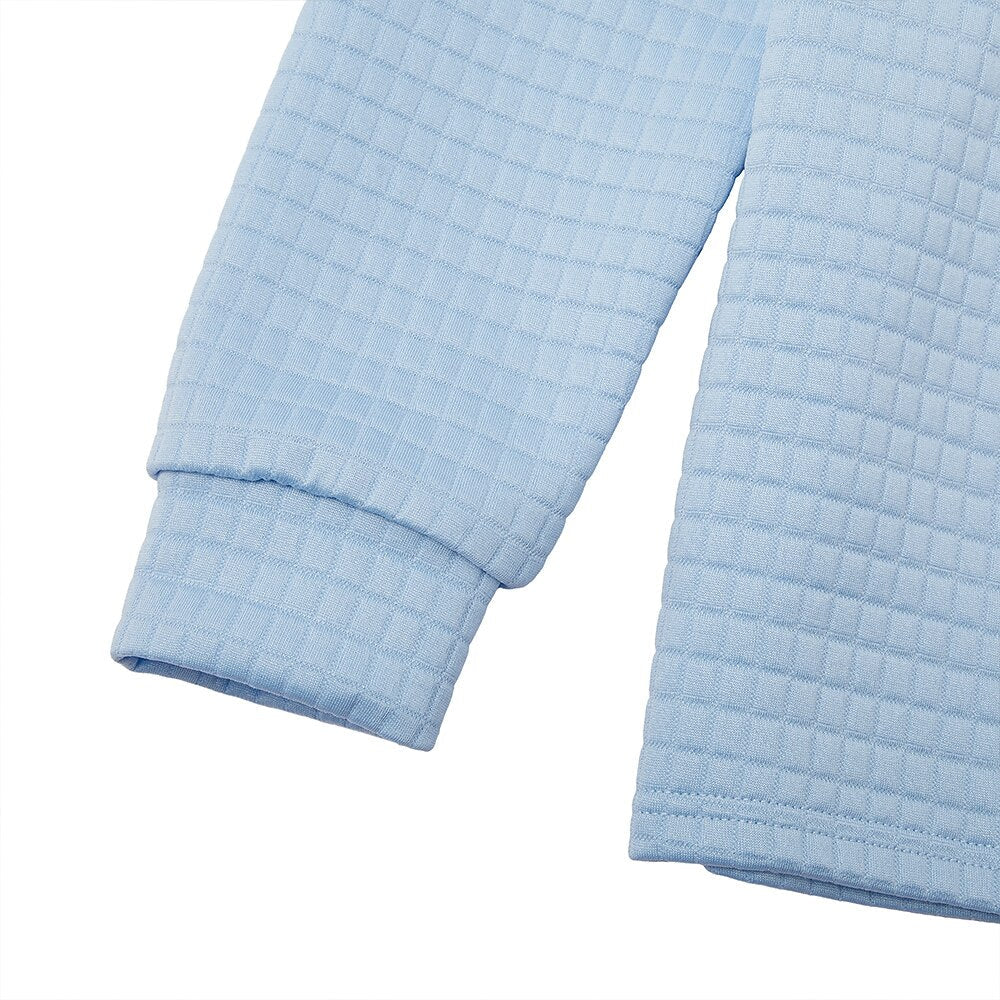 Classic Quarter Zip Textured Waffle Polo