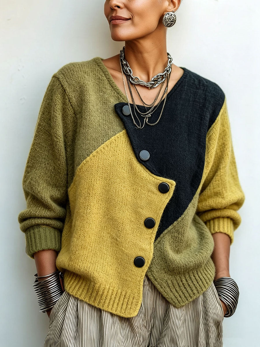 Color-Block Knit Sweater