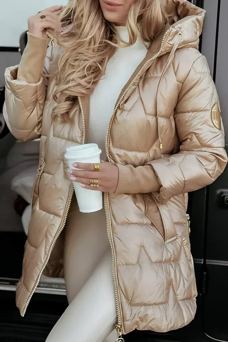 Hooded Quilted Longline Winter Puffer Jacket