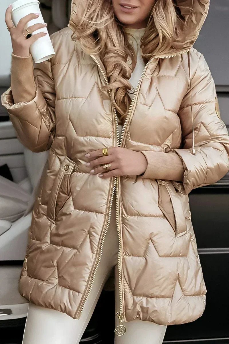 Hooded Quilted Longline Winter Puffer Jacket