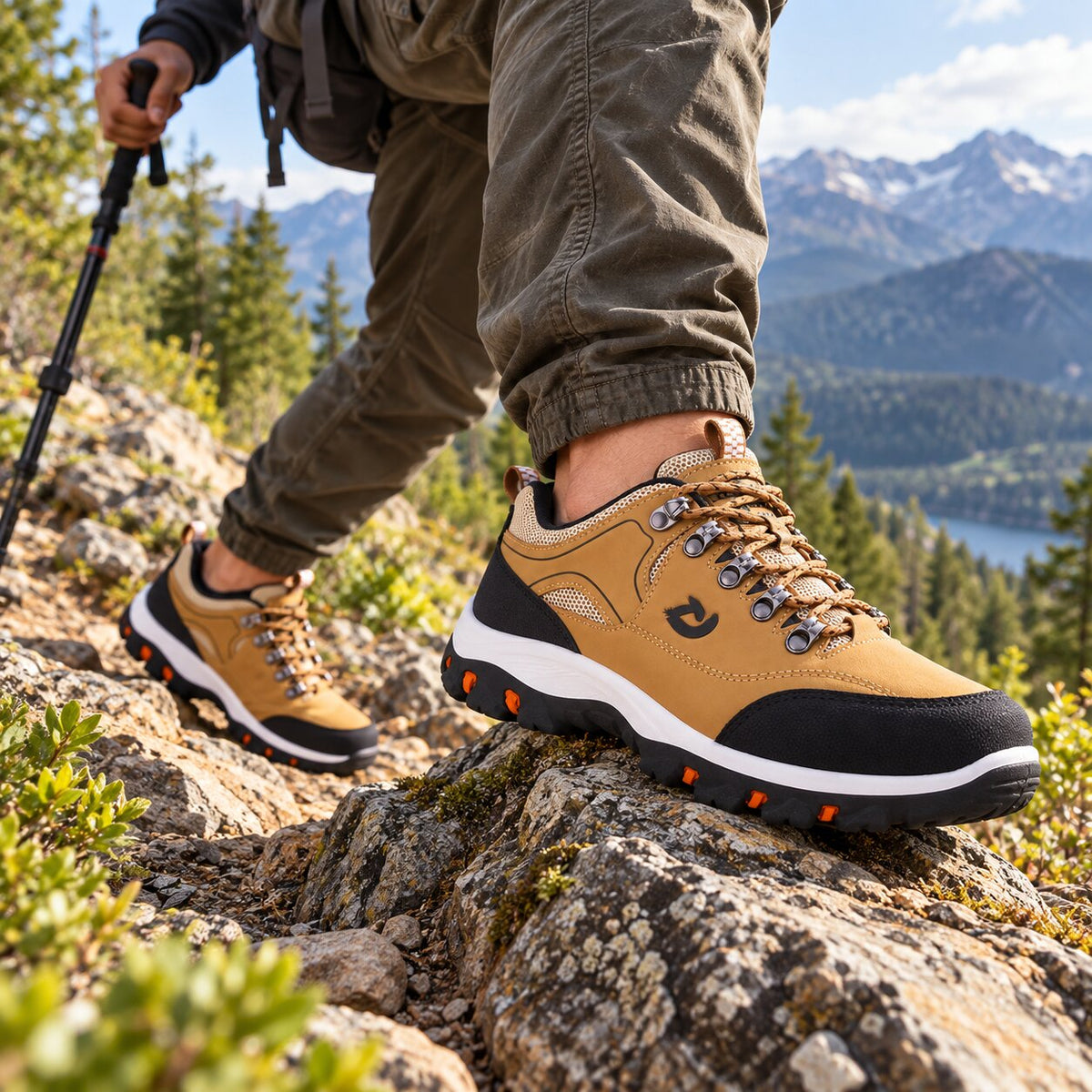 Waterproof Wide-Fit Low Hiking Shoes