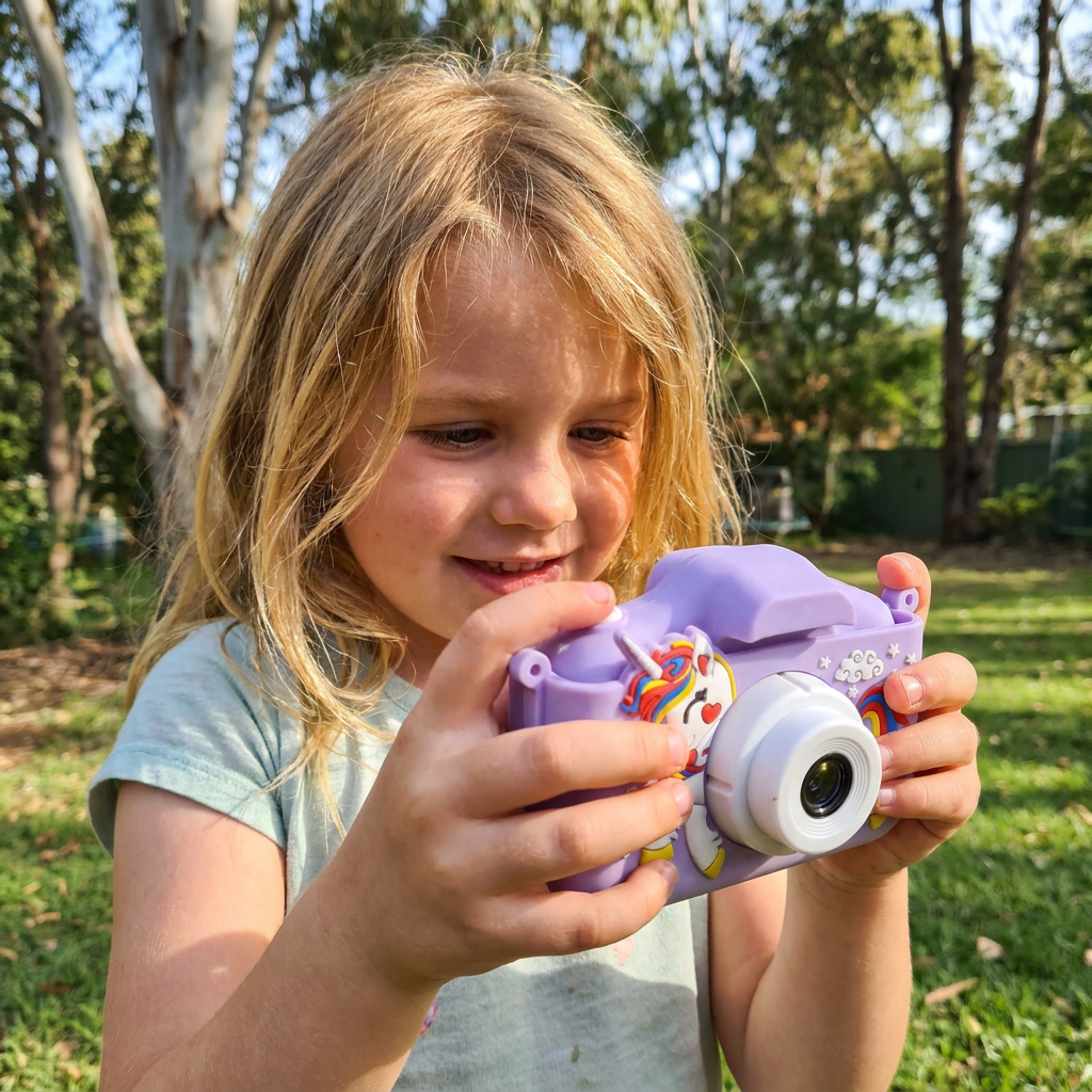 Rechargeable Kids' Digital Camera with Selfie Mode, HD Video & Silicone Case