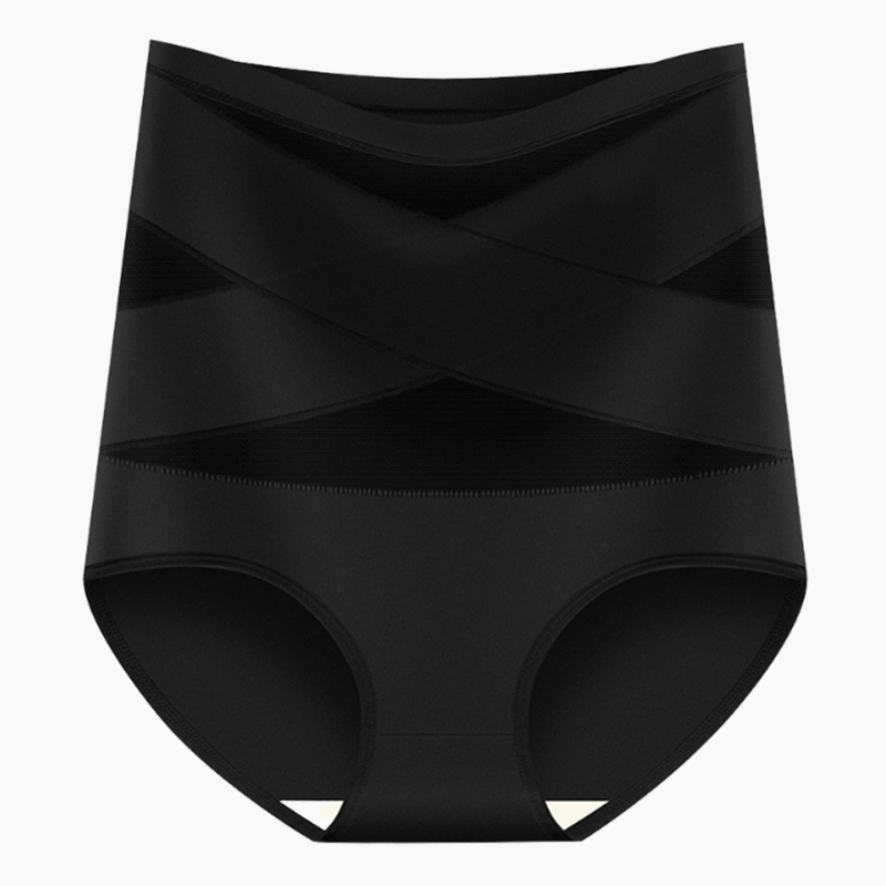 Plus Size High-Waisted Tummy Control Crossover Panties