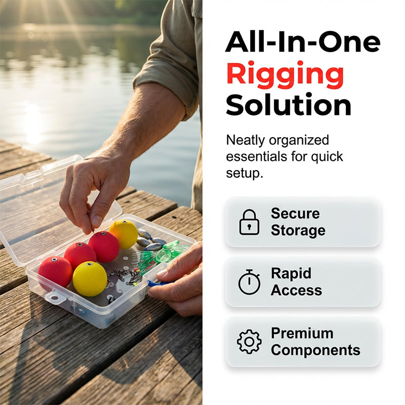 Complete Fishing Set with Floats, Sinkers and Rig Accessories