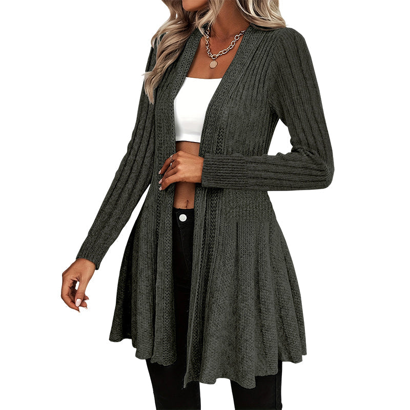 Elegant Textured Open Cardigan