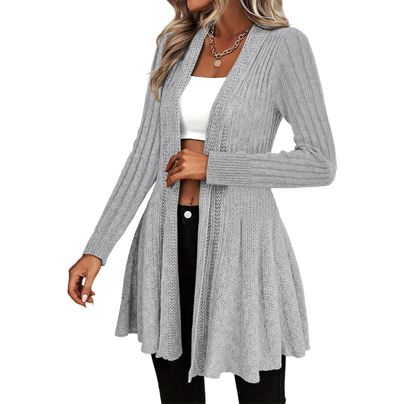 Elegant Textured Open Cardigan