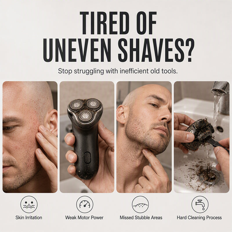 2-in-1 Electric Shaver for Bald Head and Beard Trimmer with Digital Display