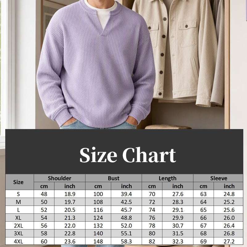 Men's Textured Waffle Layered-Look Long-Sleeve Tee