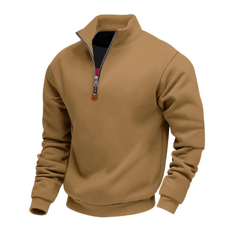 Men's Quarter-Zip Stand Collar Pullover